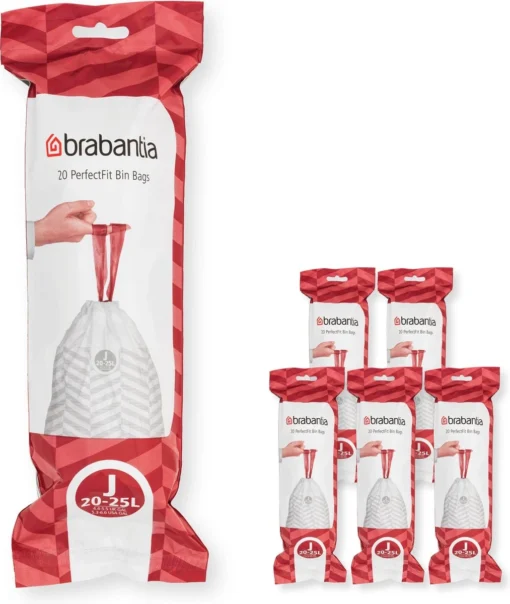 Brabantia PerfectFit Vuilniszakken - 20 - 25 L - Code J - 6 Rollen X 20 Stuks -Brabantia Winkel 1013x1200 1