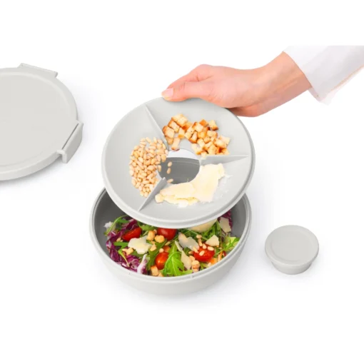 Brabantia Make En Take Salade Lunchkom 1,3 Liter Lichtgrijs -Brabantia Winkel 102 6368 4 1