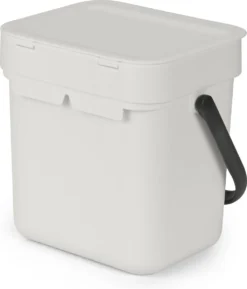 Brabantia Sort & Go Aanrecht Afvalbakje - 3 L - Light Grey -Brabantia Winkel 1024x1200