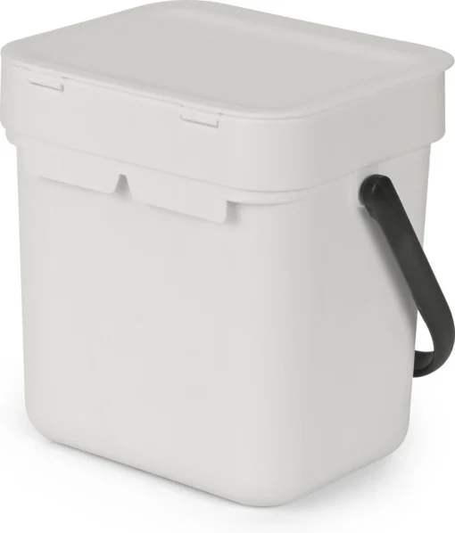 Brabantia Sort & Go Aanrecht Afvalbakje - 3 L - Light Grey -Brabantia Winkel