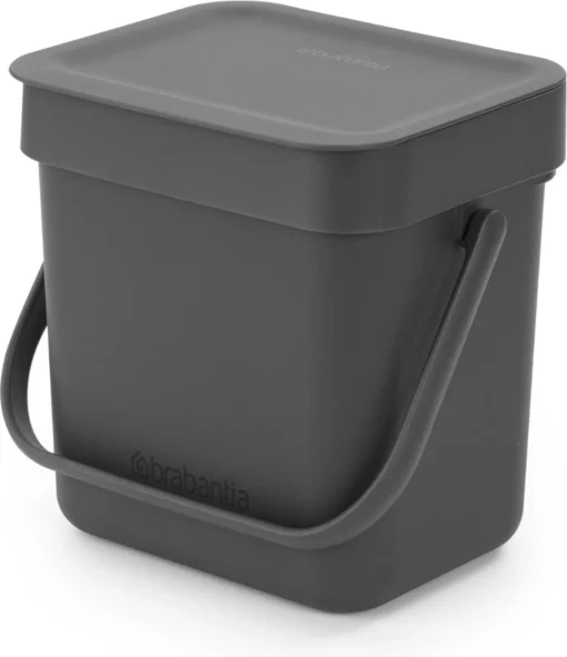 Brabantia Sort & Go Afvalbakje Aanrecht - 3 L - Dark Grey -Brabantia Winkel 1035x1200 1