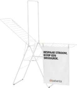 Brabantia HangOn Droogrek Inklapbaar - 25 Meter - Met Stang - White -Brabantia Winkel 1048x1200 1