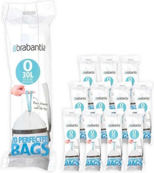 Brabantia PerfectFit Vuilniszakken - 30 L - Code O - 12 Rollen X 20 Stuks -Brabantia Winkel