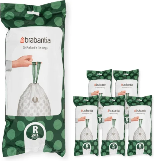 Brabantia PerfectFit Vuilniszakken - 36 L - Code R - 6 Rollen X 20 Stuks -Brabantia Winkel