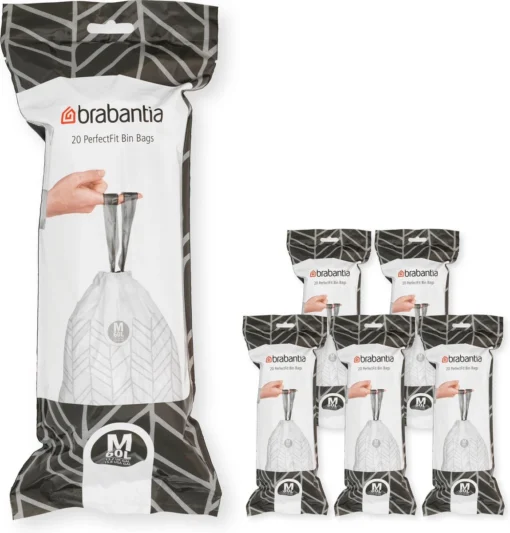 Brabantia PerfectFit Vuilniszakken - 60 L - Code M - 6 Rollen X 20 Stuks -Brabantia Winkel 1149x1200 1