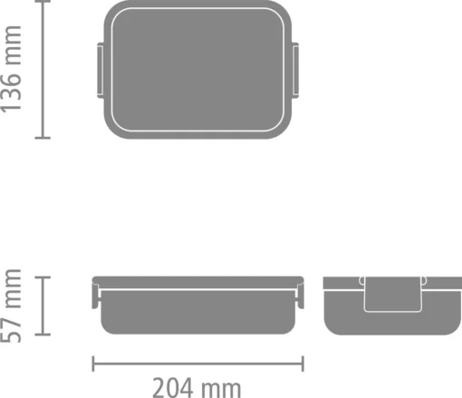 Brabantia Make & Take Lunchbox - Medium - Kunststof - Light Grey -Brabantia Winkel 1200x1033 1