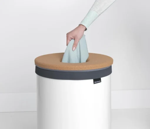 Brabantia Wasmand Met Deksel - 60 L - White / Kurken Deksel -Brabantia Winkel