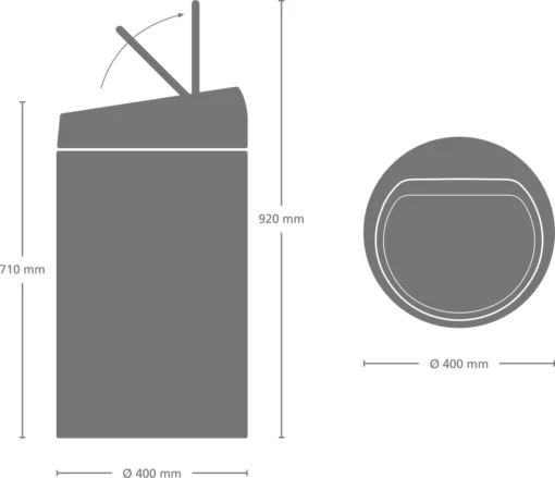 Brabantia Touch Bin Prullenbak - 60 L - Soft Beige -Brabantia Winkel