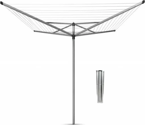 Brabantia Topspinner Droogmolen Met Metalen Grondanker - 60 M - Metallic Grey -Brabantia Winkel 1200x1035 2