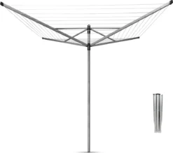 Brabantia Lift-O-Matic Droogmolen Met Grondanker - 50 M - Metallic Grey -Brabantia Winkel 1200x1062 1