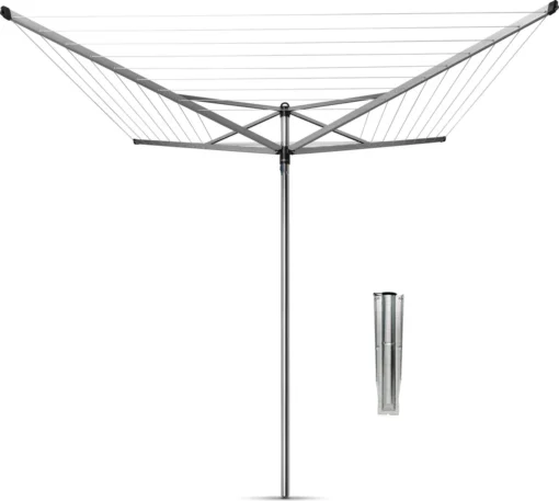 Brabantia Topspinner Droogmolen Met Grondanker - 40 M - Metallic Grey -Brabantia Winkel 1200x1075 1