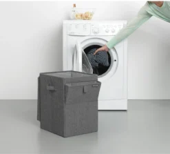 Brabantia Wasmand Met Deksel - Stapelbaar - 35 L - Pepper Black -Brabantia Winkel 1200x1083