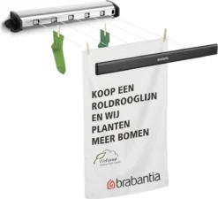 Brabantia Roldrooglijn - Uittrekbaar Tot 4,4 M - 22 M - Matt Steel -Brabantia Winkel 1200x1095