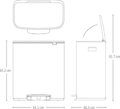 Brabantia Bo Prullenbak - 60 L - Met 80 Vuilniszakken - Matt Black -Brabantia Winkel 1200x1096 1