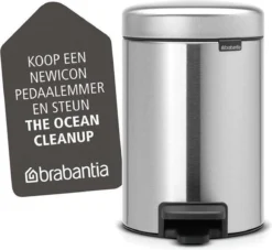 Brabantia NewIcon Prullenbak - 3 L - Matt Steel -Brabantia Winkel 1200x1103