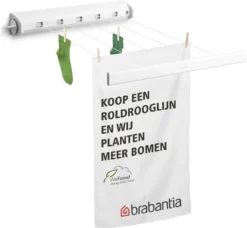 Brabantia Roldrooglijn - Uittrekbaar Tot 4,4 M - 22 M - Wit -Brabantia Winkel 1200x1107