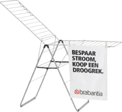 Brabantia HangOn Droogrek Inklapbaar - 25 Meter - Metallic Grey -Brabantia Winkel 1200x1110