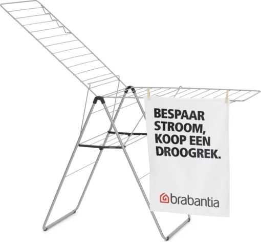 Brabantia HangOn Droogrek Inklapbaar - 25 Meter - Metallic Grey -Brabantia Winkel