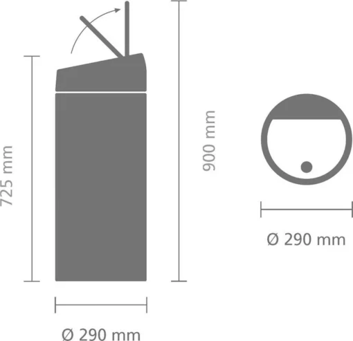 Brabantia Touch Bin Prullenbak - 30 L - Metallic Mint / Matt Steel Fingerprint Proof Deksel -Brabantia Winkel 1200x1159 2