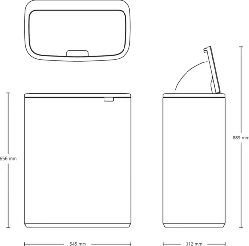 Brabantia Bo Touch Bin Prullenbak - 60 L - Mineral Infinite Grey -Brabantia Winkel 1200x1186 1