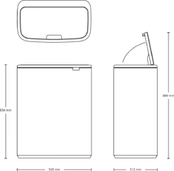 Brabantia Bo Touch Bin Prullenbak - 2 X 30 L - Metallic Mint -Brabantia Winkel 1200x1186 10