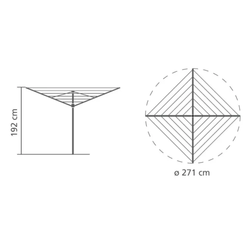 Brabantia Topspinner Droogmolen Met Bodemhuls - 40 M - Metallic Grey -Brabantia Winkel 1200x1200 207