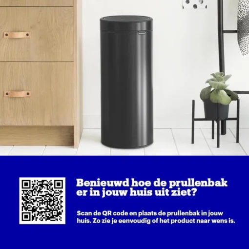 Brabantia Touch Bin Prullenbak - 30 L - Matt Black -Brabantia Winkel 1200x1200 322