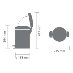 Brabantia NewIcon Prullenbak - 3 L - Brilliant Steel -Brabantia Winkel 1200x1200 335