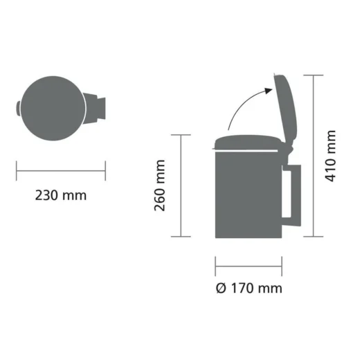 Brabantia NewIcon Wandafvalemmer - 3 L - Platinum -Brabantia Winkel 1200x1200 339