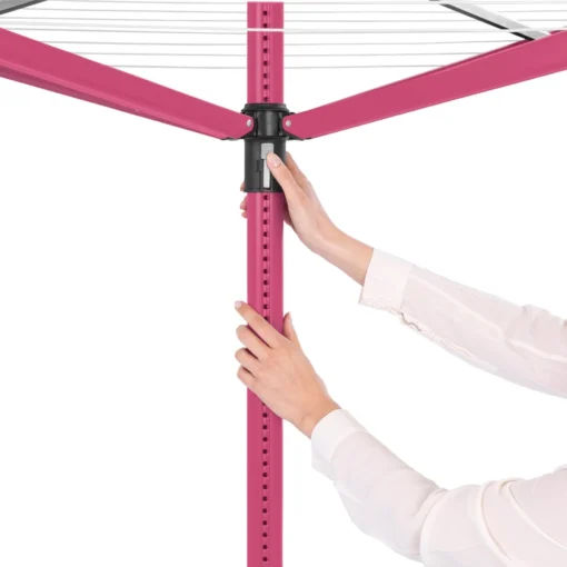 Brabantia Lift-O-Matic Droogmolen Met Metalen Grondanker, Beschermhoes, Wasknijpertasje En Wasknijpers - 50 M - Spring Pink -Brabantia Winkel 1200x1200 86