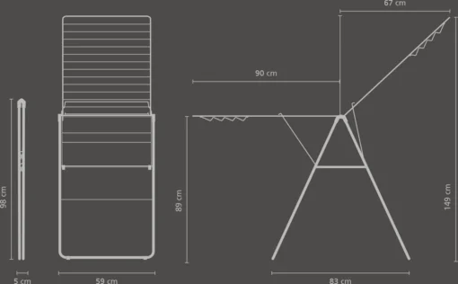 Brabantia HangOn Droogrek Inklapbaar - 25 Meter - Met Wasknijpertasje - Matt Black -Brabantia Winkel 1200x743 1