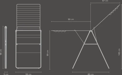 Brabantia HangOn Droogrek Inklapbaar - 25 Meter - Metallic Grey -Brabantia Winkel