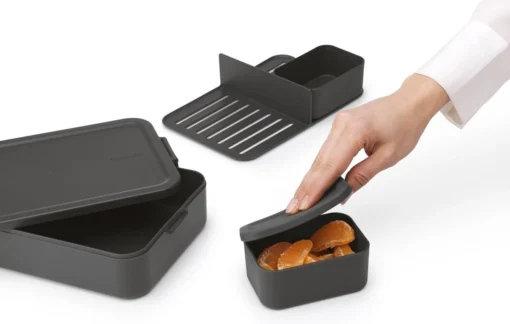 Brabantia Make & Take Bento Lunchbox Incl Bentobox - Large - Kunststof - Dark Grey -Brabantia Winkel