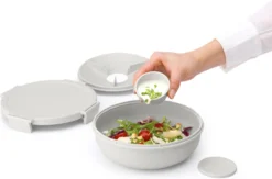 Brabantia Make & Take Salade Lunchbox - 1,3 L - Kunststof - Light Grey -Brabantia Winkel 1200x793