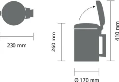 Brabantia NewIcon Wandprullenbak - 3 L - Matt Steel -Brabantia Winkel 1200x827 1