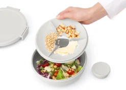 Brabantia Make & Take Salade Lunchbox - 1,3 L - Kunststof - Light Grey -Brabantia Winkel 1200x861