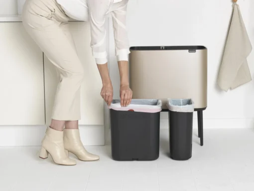 Brabantia Afvalemmer Bo Touch Bin Champagnekleur, 11 + 23 L -Brabantia Winkel 1200x900 43