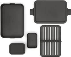 Brabantia Make & Take Bento Lunchbox Incl Bentobox - Large - Kunststof - Dark Grey -Brabantia Winkel 1200x961