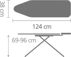 Brabantia Strijkplank B - Met Strijkerhouder - 124x38 Cm - Morning Breeze -Brabantia Winkel 1200x965 1