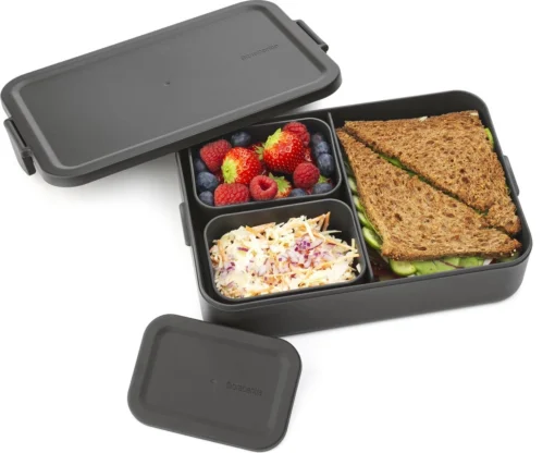 Brabantia Make & Take Bento Lunchbox Incl Bentobox - Large - Kunststof - Dark Grey -Brabantia Winkel