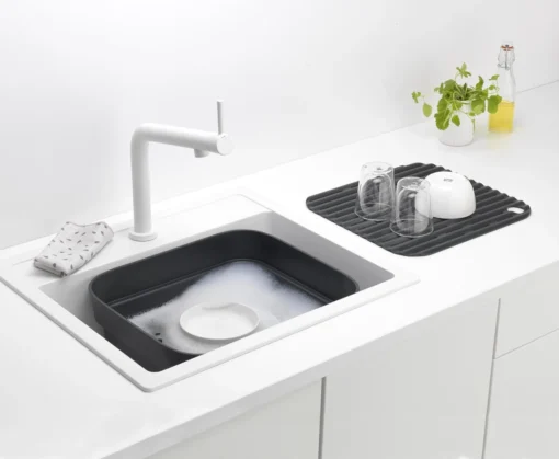 Brabantia SinkSide Afwasbak Vierkant - Met Afdruipschaal - Dark Grey -Brabantia Winkel