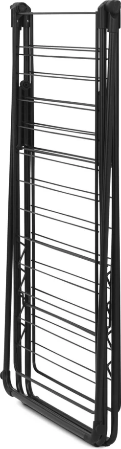 Brabantia HangOn Droogrek Inklapbaar - 25 Meter - Met Stang - Matt Black -Brabantia Winkel 323x1200