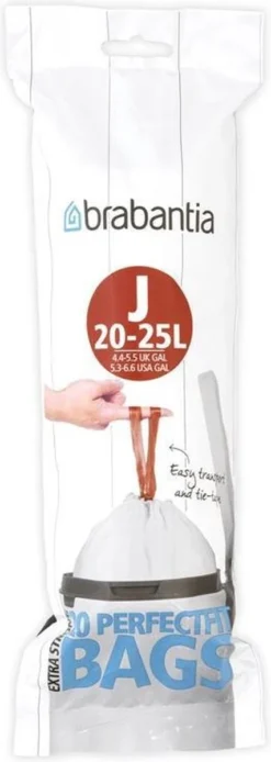 Brabantia PerfectFit Afvalzak Met Trekbandsluiting - 20/25 L - Code J - 20 Stuks -Brabantia Winkel 427x1200 1