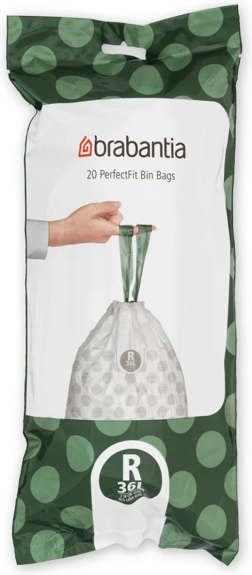 Brabantia PerfectFit Vuilniszakken - 36 L - Code R - 6 Rollen X 20 Stuks -Brabantia Winkel