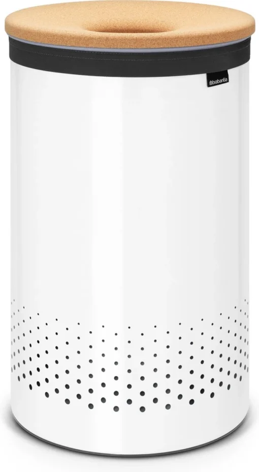 Brabantia Wasmand Met Deksel - 60 L - White / Kurken Deksel -Brabantia Winkel