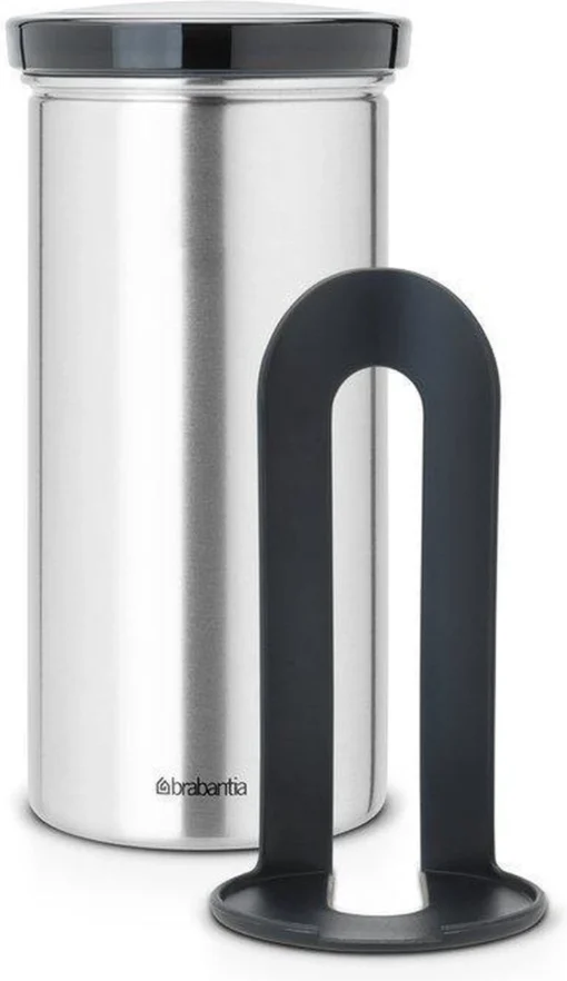 Brabantia Voorraadbus Voor 18 Koffie- En Theepads - Matt Steel Fingerprint Proof / Grijze Deksel -Brabantia Winkel