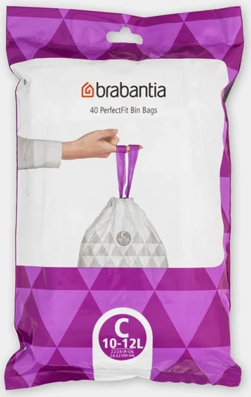 Brabantia PerfectFit Vuilniszakken - 10-12 L - Code C - 40 Stuks -Brabantia Winkel