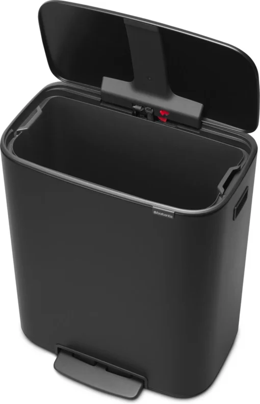 Brabantia Bo Prullenbak - 60 L - Met 80 Vuilniszakken - Matt Black -Brabantia Winkel