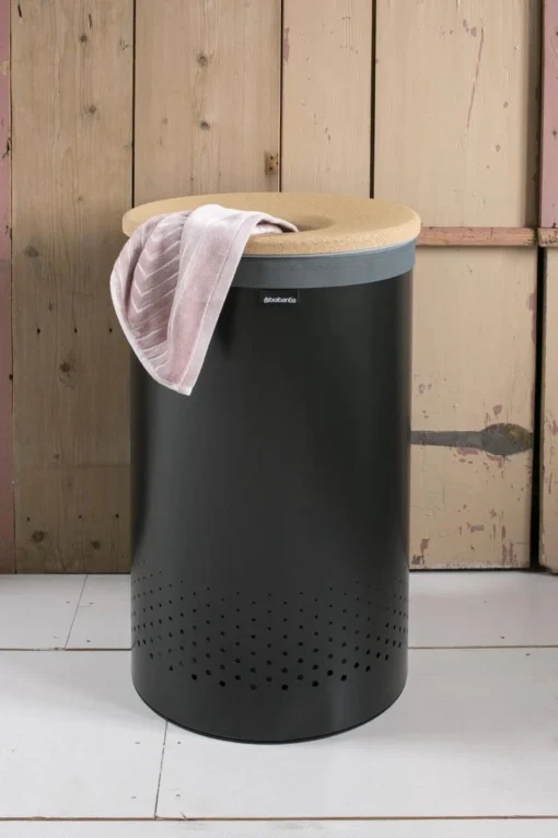 Brabantia Wasmand Met Deksel - 60 L - Matt Black / Kurken Deksel -Brabantia Winkel 799x1200 112