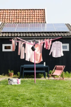 Brabantia Lift-O-Matic Droogmolen Met Metalen Grondanker, Beschermhoes, Wasknijpertasje En Wasknijpers - 50 M - Spring Pink -Brabantia Winkel 800x1200 4